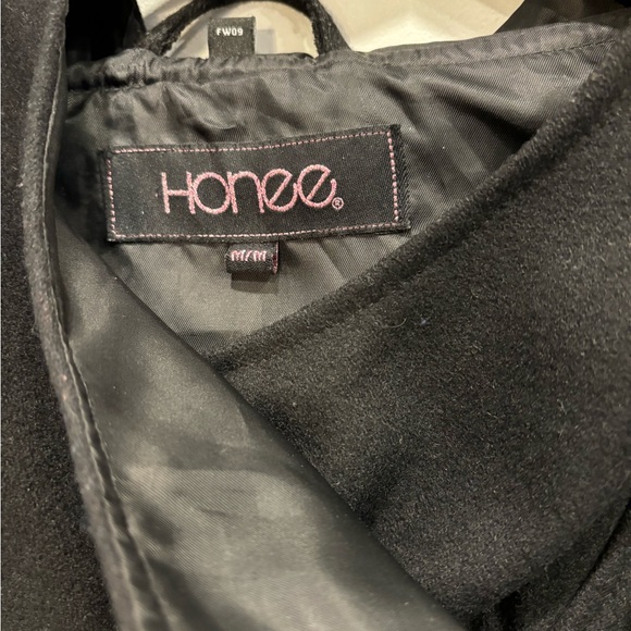 Black wool blend HONEE bomber jacket. - Picture 6 of 14